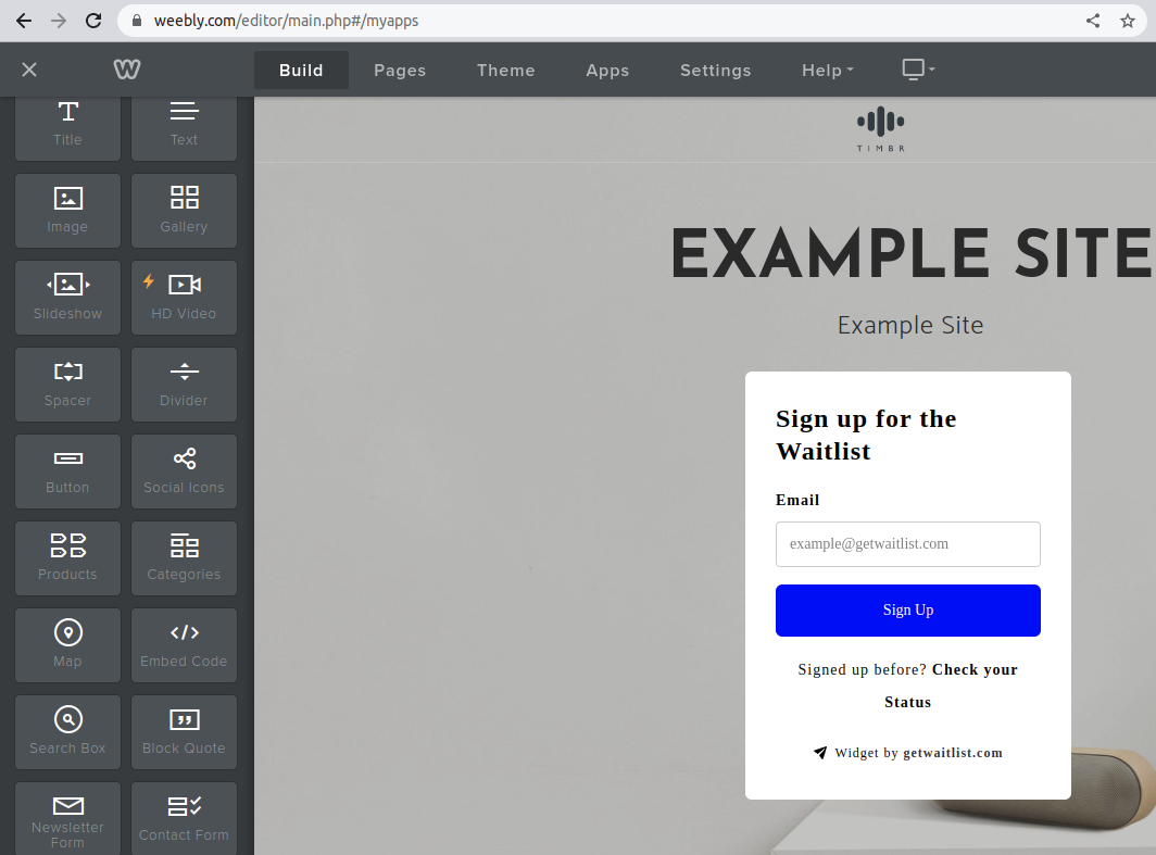 Weebly interface step 4